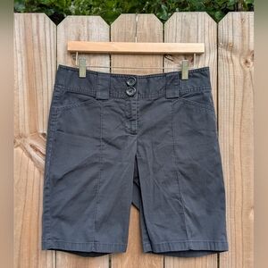 Ann Taylor Dark Grey Cotton Bermuda Casual Shorts
